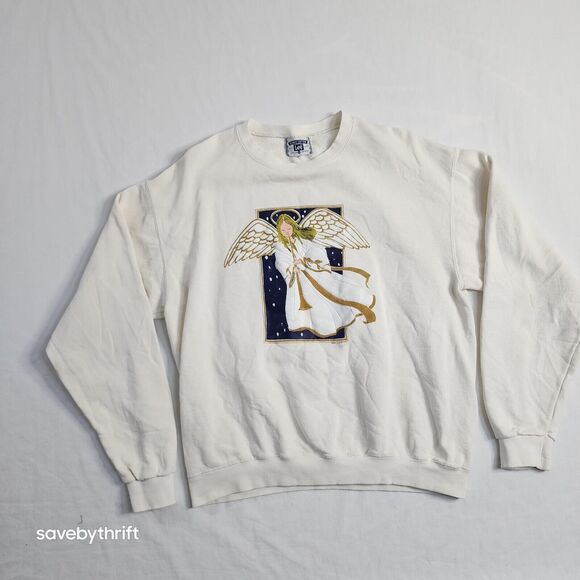 Vintage‎ 90’s Jesus Religious Christian Graphic Sweatshirt Medium Made In USA